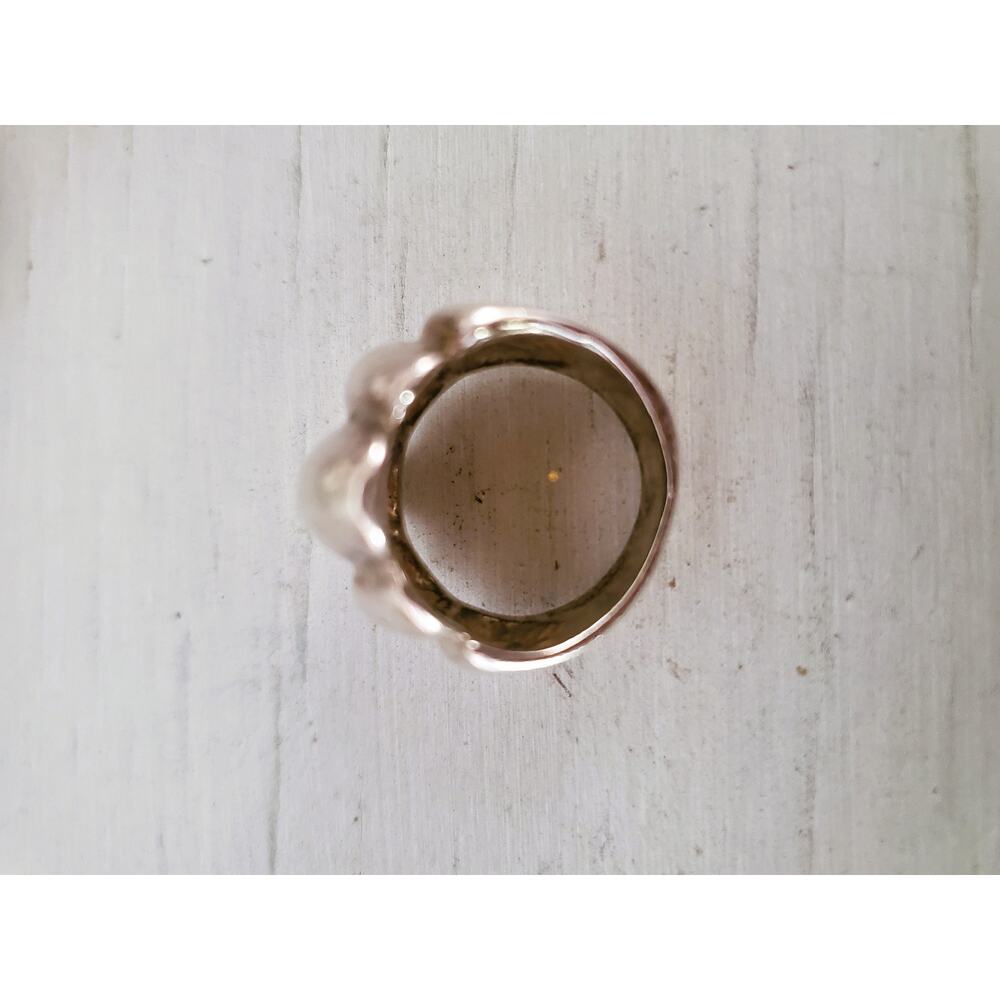 Vintage 1970s Sterling Silver Chunky Ribbed Dome Ring - Picture 5 of 6